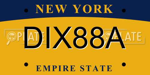 DIX88A New York License Plate