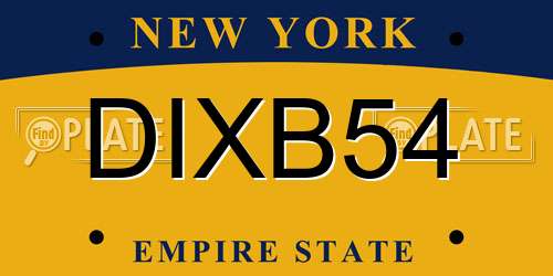 DIXB54 New York License Plate