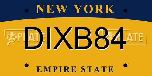 DIXB84 New York License Plate