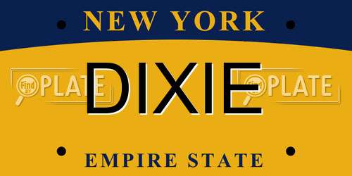 DIXIE New York License Plate