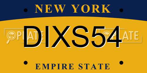 DIXS54 New York License Plate