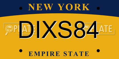 DIXS84 New York License Plate