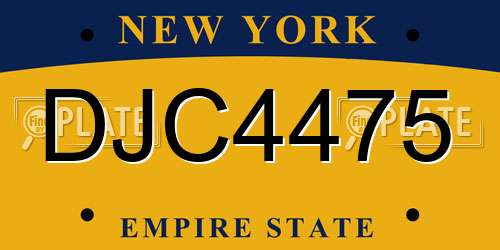 DJC4475 New York License Plate