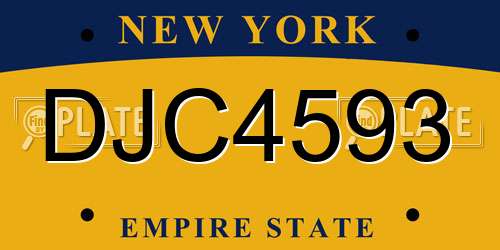 DJC4593 New York License Plate