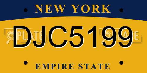 DJC5199 New York License Plate