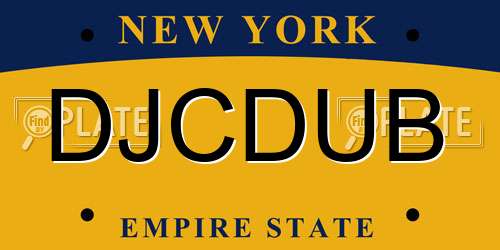 DJCDUB New York License Plate