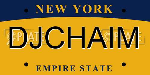 DJCHAIM New York License Plate