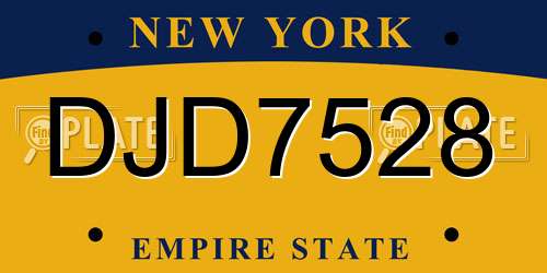 DJD7528 New York License Plate