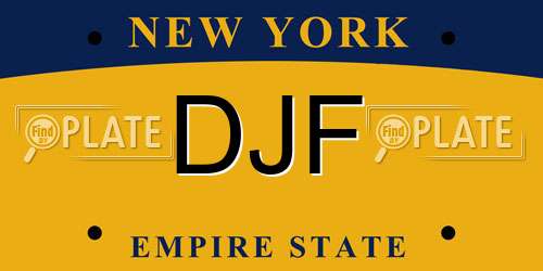 DJF New York License Plate