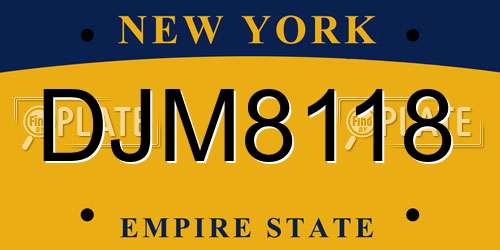 DJM8118 New York License Plate