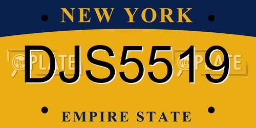 DJS5519 New York License Plate