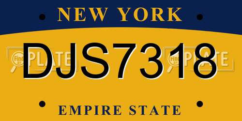 DJS7318 license plate in NY state