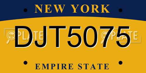 DJT5075 New York License Plate