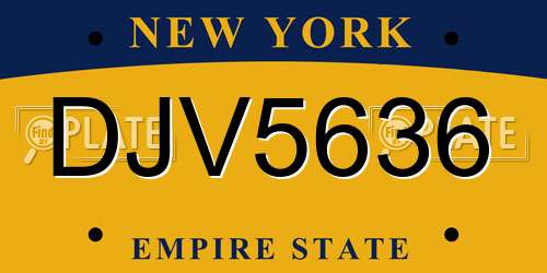 DJV5636 New York License Plate