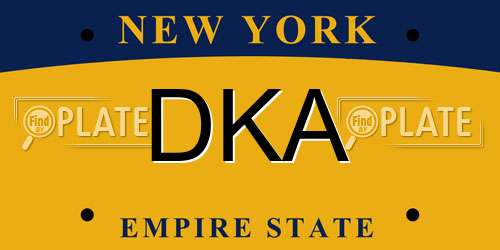 DKA New York License Plate