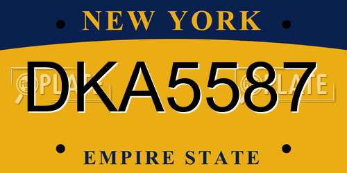 DKA5587 New York License Plate