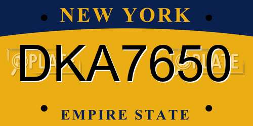 DKA7650 New York License Plate