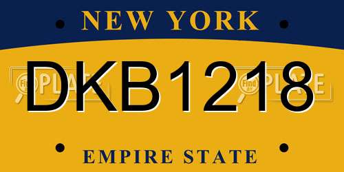 DKB1218 New York License Plate