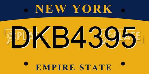 DKB4395 New York License Plate