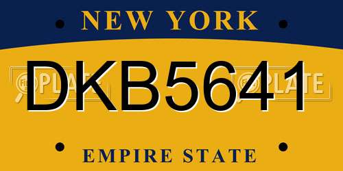 DKB5641 New York License Plate