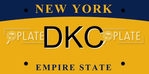 DKC New York License Plate