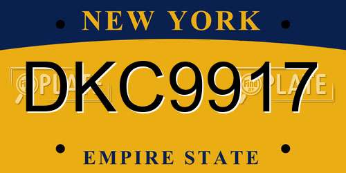 DKC9917 New York License Plate