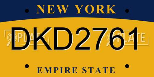 DKD2761 New York License Plate