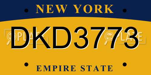 DKD3773 New York License Plate