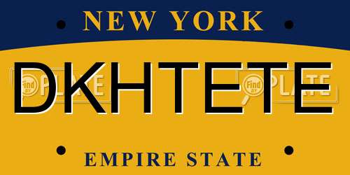 DKHTETE New York License Plate