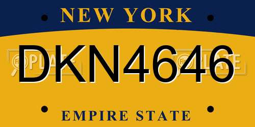 DKN4646 New York License Plate
