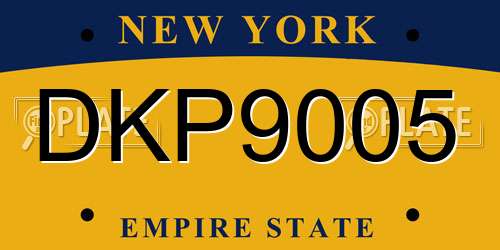 DKP9005 New York License Plate