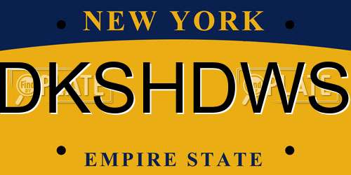 DKSHDWS New York License Plate