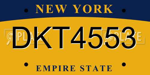 DKT4553 New York License Plate