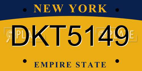 DKT5149 New York License Plate