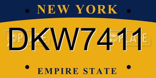 DKW7411 New York License Plate