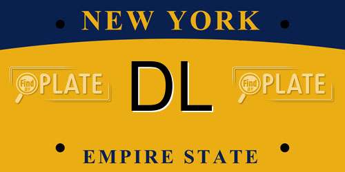 DL New York License Plate