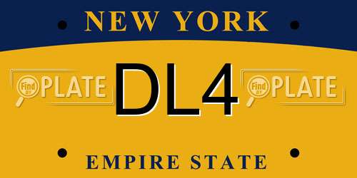 DL4 New York License Plate