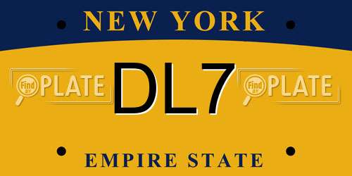 DL7 New York License Plate