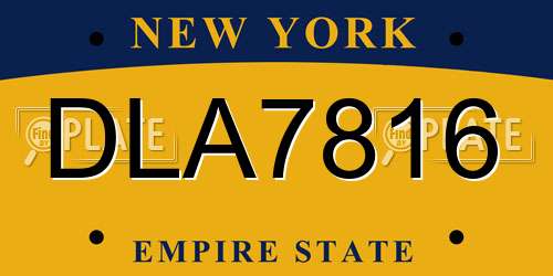 DLA7816 New York License Plate