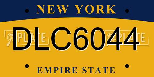 DLC6044 New York License Plate