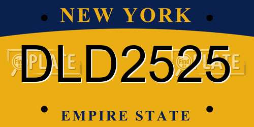 DLD2525 New York License Plate