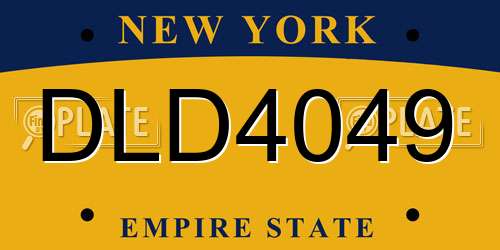 DLD4049 New York License Plate