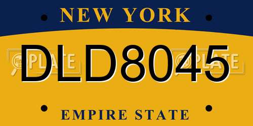 DLD8045 New York License Plate