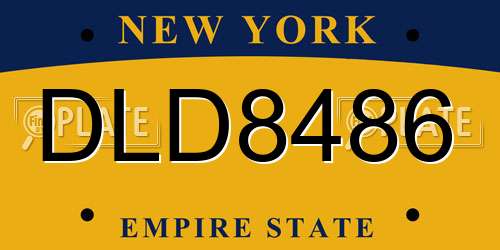 DLD8486 New York License Plate