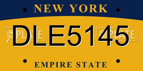 DLE5145 New York License Plate
