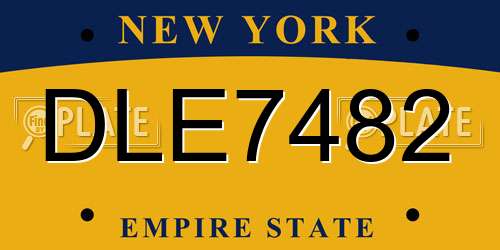DLE7482 New York License Plate