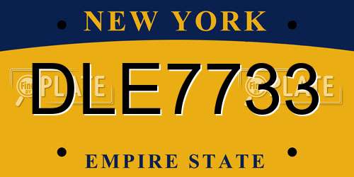 DLE7733 New York License Plate