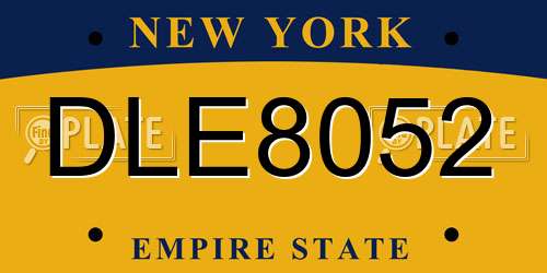 DLE8052 New York License Plate