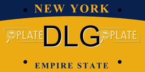 DLG New York License Plate