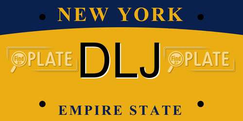 DLJ New York License Plate